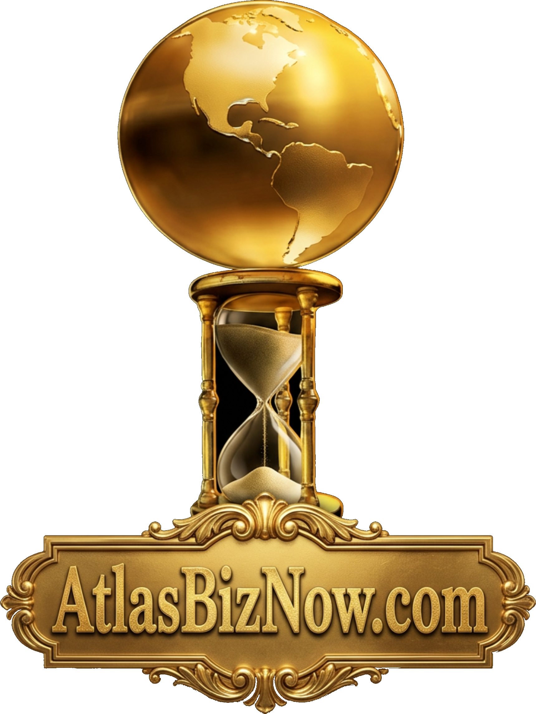 AtlasBizNow.com Golden Globe Logo